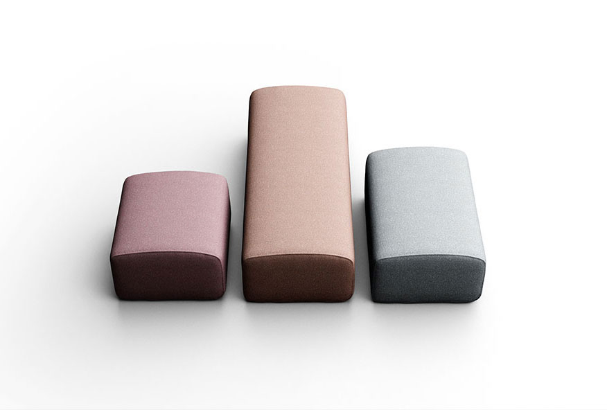 Ensemble de 3 poufs NOA grandes largeurs