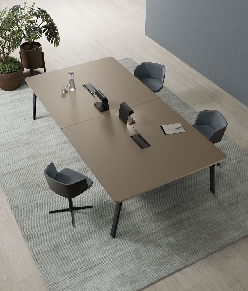 Table de réunion YES SOFT pieds bois L320