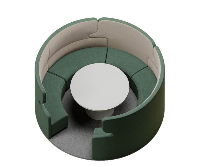 Bulle acoustique ronde avec banquettes PEOPLE