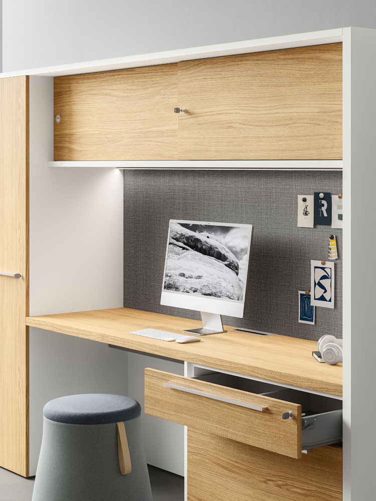 Meuble OXFORD avec bureau caisson et vestiaire