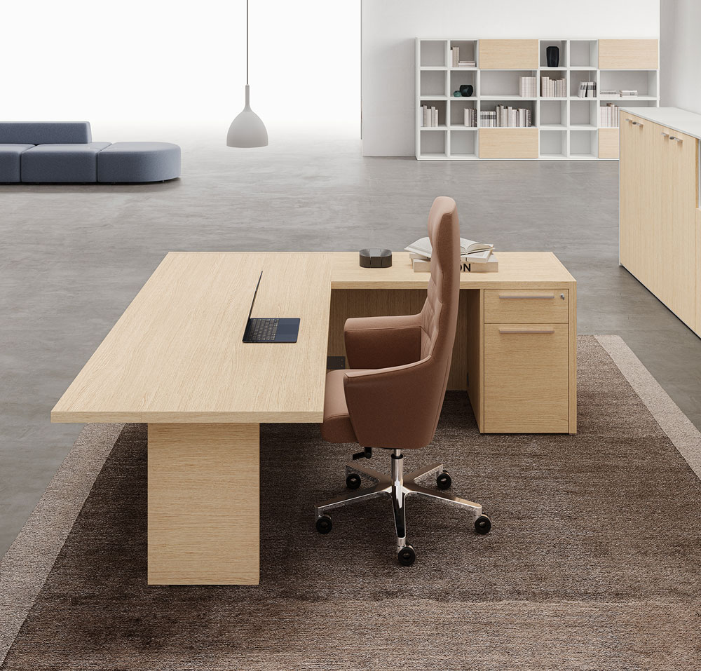 Bureau avec retour et caisson OXFORD