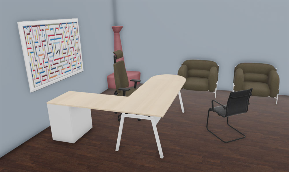 Bureau CINETIC avec retour 120 caisson et extension