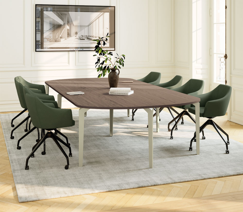 Table de Réunion Ovale PARIS pieds design partagés