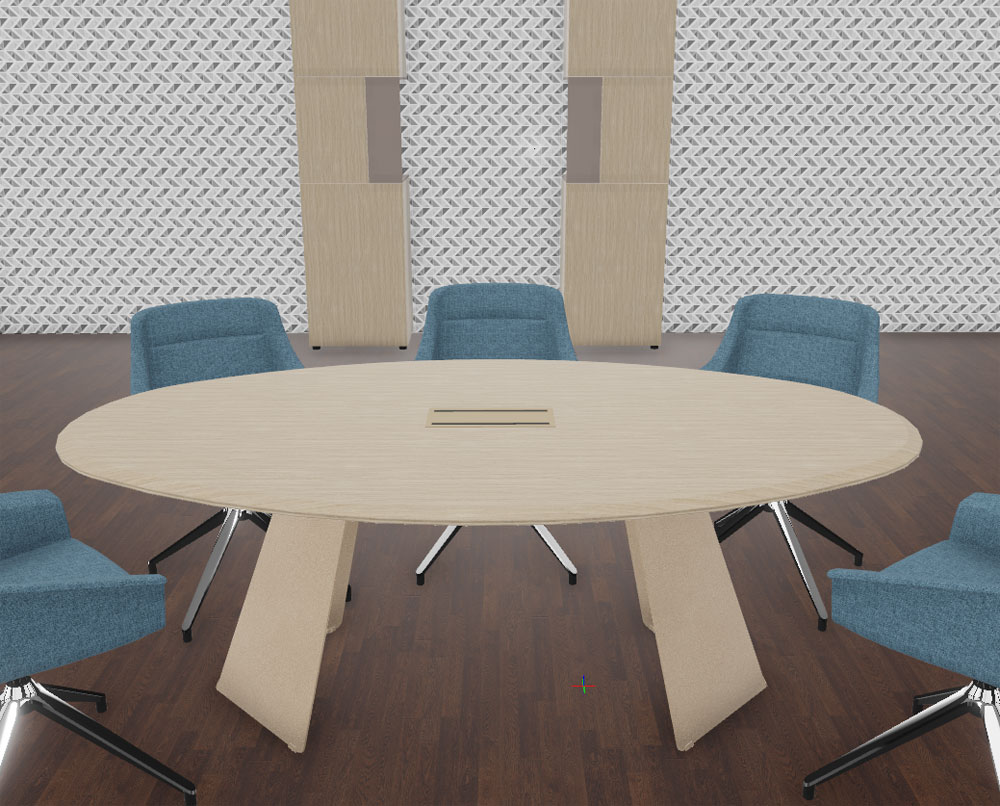 Table de réunion design MONOLITH bois et métal