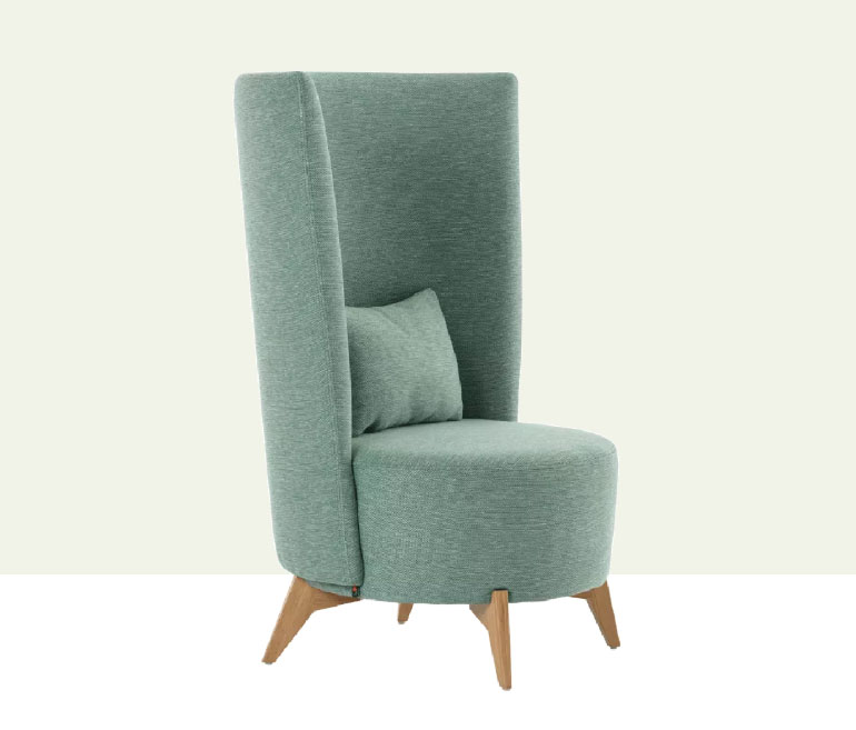 Fauteuil BOLERO Haut Dossier et Pieds Bois