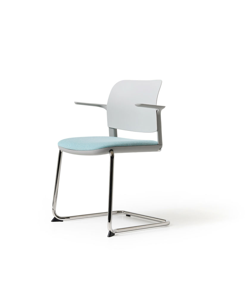 Fauteuil Luge Chromé MATCH 2 Assise Tapissée