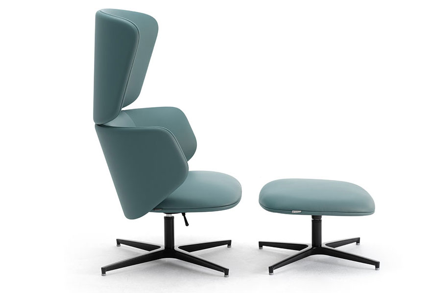 Fauteuil lounge ALISE avec repose pieds