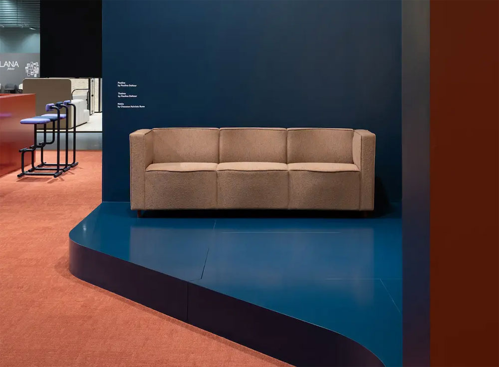 Petit Canapé 3 Places PAULINE Pieds Laqués