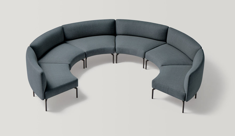 Canapé modulable KERN 6 fauteuils concaves