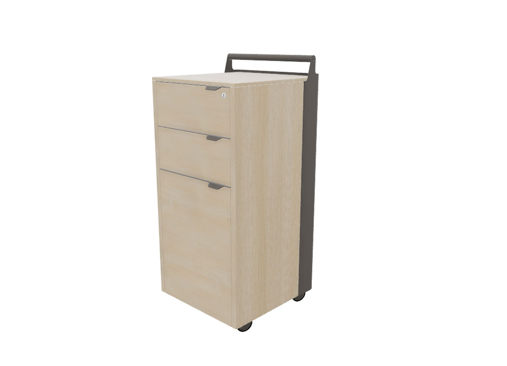 Caisson Mobile H100 NV Extenso 2 Tiroirs et 1 Porte