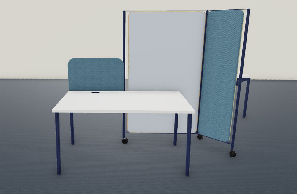 Cloisons Acoustiques 45° NV Extenso avec Tableau 