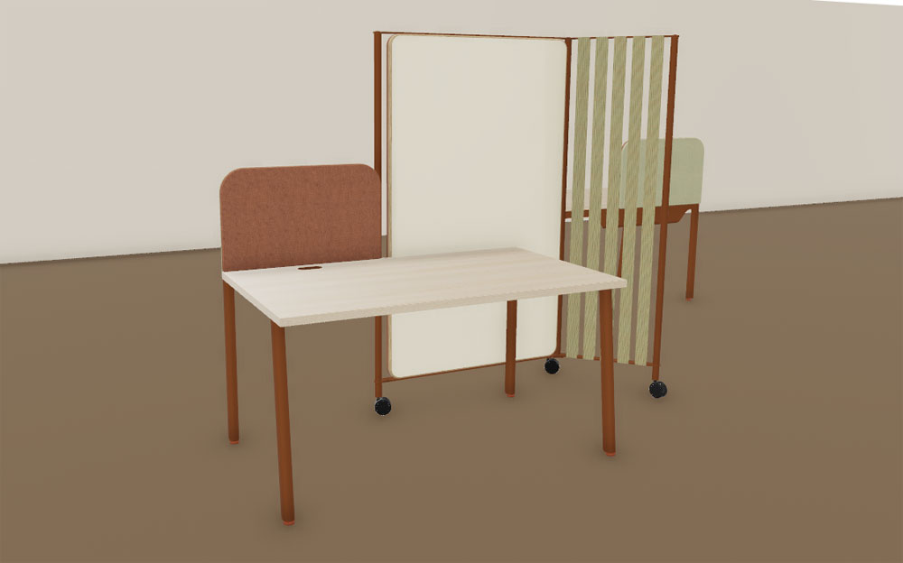 Cloison Acoustique NV avec Tableau, Tissu et Sangles