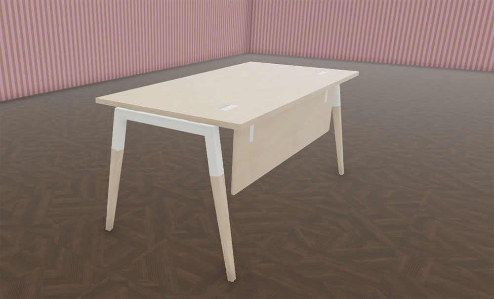 Bureau ASKA Pieds Bois avec Voile-de-fond 