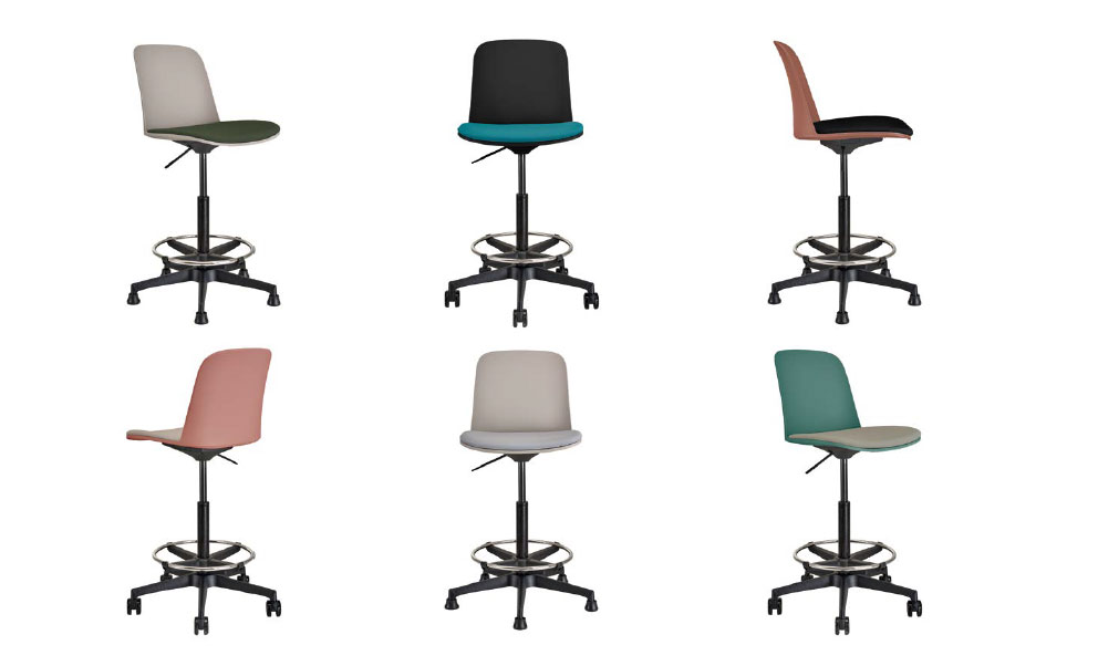 Tabouret Haut INES sur Patins ou sur Roulettes
