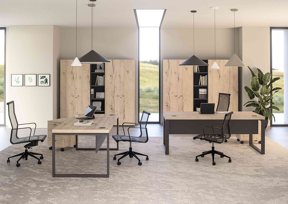 Bureau AUREO avec VdF et Caisson pieds Arche