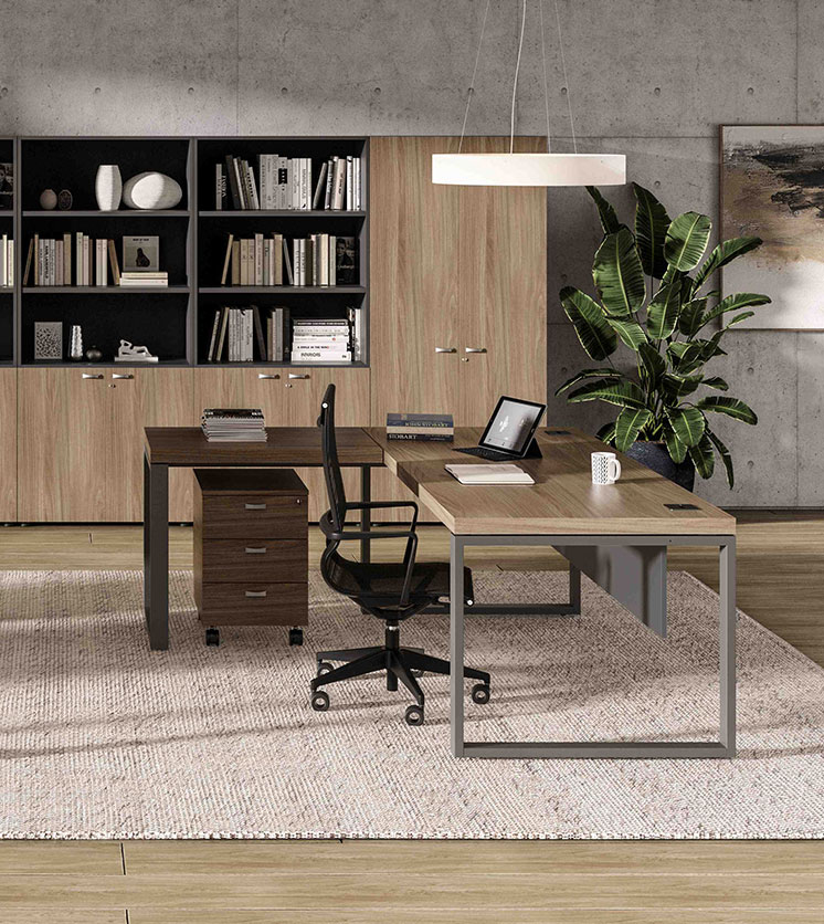 Bureau de Direction AUREO Arche avec Retour et Caisson