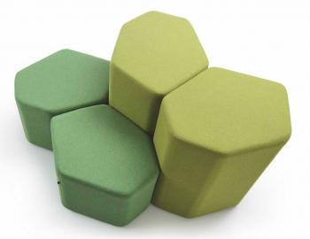 Ensemble de 2 Poufs Hauts et 2 Poufs Bas Bazalto