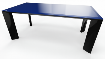Table en Verre KONO Bleu Étincelant 180