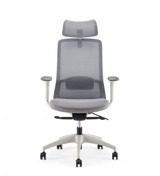 Fauteuil ergonomique COLOR gris clair avec têtière