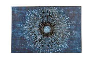 Impression sur toile avec cadre SPHERE bleue