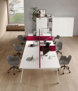 Bench 6 postes YES avec écrans frontaux laqués