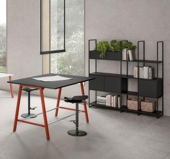 Table haute YES pieds métal couleurs P 124