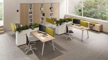 Ensemble de 2 bureaux YES SOFT avec armoires