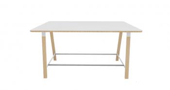 Table haute YES SOFT P124 coins arrondis pieds bois