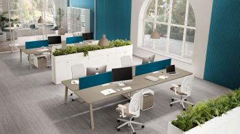 Bench 4 postes YES SOFT coins arrondis pieds métal