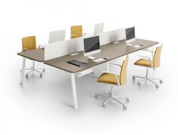 Bench 4 postes YES SOFT coins arrondis et tiroirs