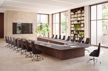 Table de conférence sur mesure en V MOOD 8