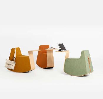 Pouf basculant avec tablette et poignée PLATERO