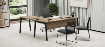 Bureau avec Retour et Voile-de-Fond M-NEXT