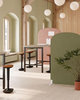 Cloison acoustique arrondie SPATIA sur pieds 