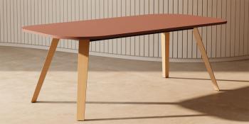 Table ALTITUDE coins arrondis asymétriques pieds bois