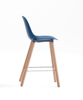 Tabouret haut pieds bois ABRIL avec haut dossier 