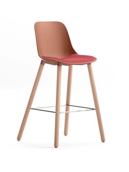 Tabouret haut pieds bois ABRIL avec placet assise