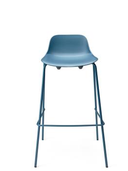 Tabouret haut ABRIL bas dossier pieds métal en couleurs