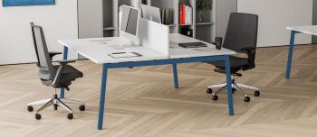 Bench 2 postes M-NEXT avec panneau écran mélaminé