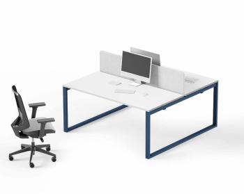 Bench 2 postes V-NEXT avec panneau écran mélaminé