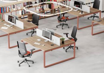 Bench 2 postes V-NEXT avec panneau écran acoustique