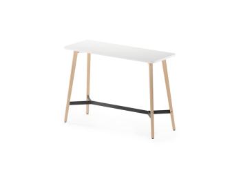 Table haute TIMBER angles arrondis pieds bois