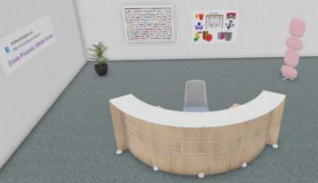 Banque d'accueil RECEPTION GLASS courbe 120°