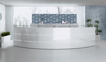 Banque d'Accueil Courbe EMEL avec éclairage 