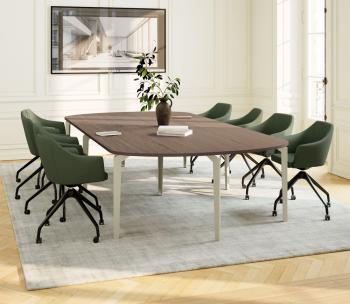 Table de Réunion Ovale PARIS pieds design partagés