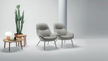 Fauteuil STAY lounge entièrement rembourré pieds métal