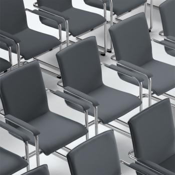 Fauteuil visiteur ou réunion CUBIKA piètement luge