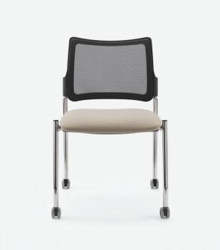 Chaise MAIA Dossier Résille 4 pieds sur roulettes