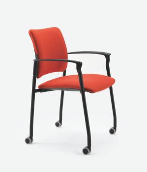 Fauteuil MAIA sur roulettes dossier tapissé