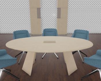 Table de réunion design MONOLITH bois et métal